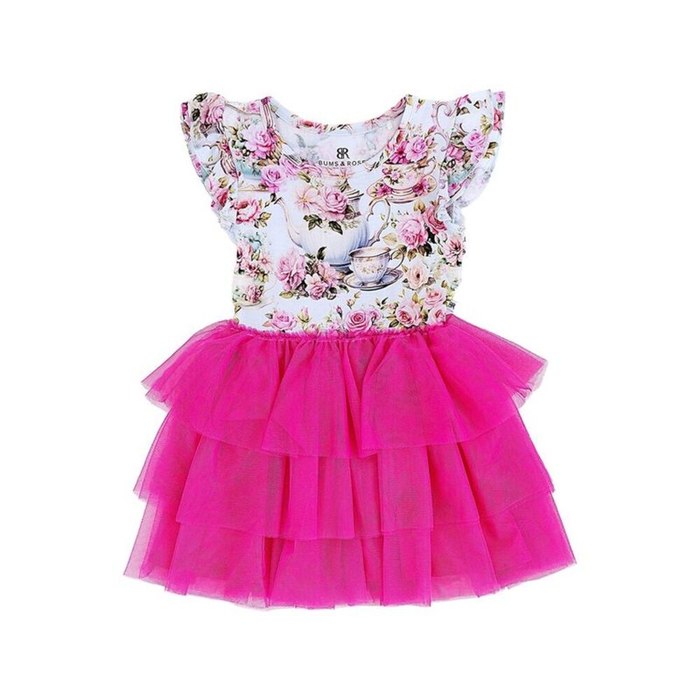 Bums & Roses Girls  Tea-Rific Tulle Tutu Dress, Multicolor